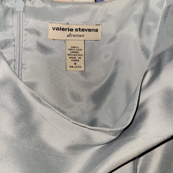 Ice Blue Silk Sheath Dress - Picture 2 of 8